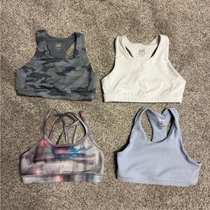 4 athleta girl sports bras size 7.